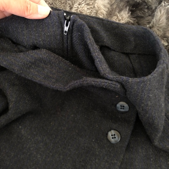 ❤️TRACY EVANS WOOL LIKE SKIRT BUTTON WINTER FALL MINI DARK GRAY BLACK SKORT❤️ - Picture 7 of 9